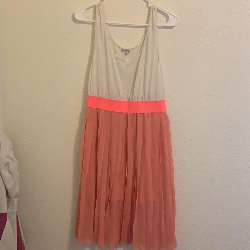 Coral and white dress